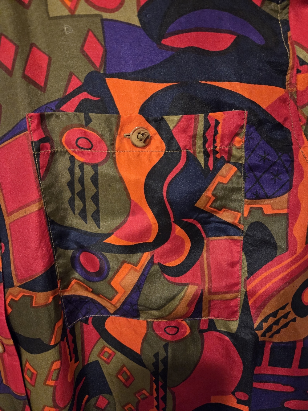 Vintage Abstract 2-Piece 100% Silk Set Size M Stunt Collections - Picture 13 of 14